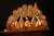 Doppelt beleuchteter Schwibbogen aus dem Erzgebirge mit Erhöhung beleuchtet 72x43cm Motiv E9